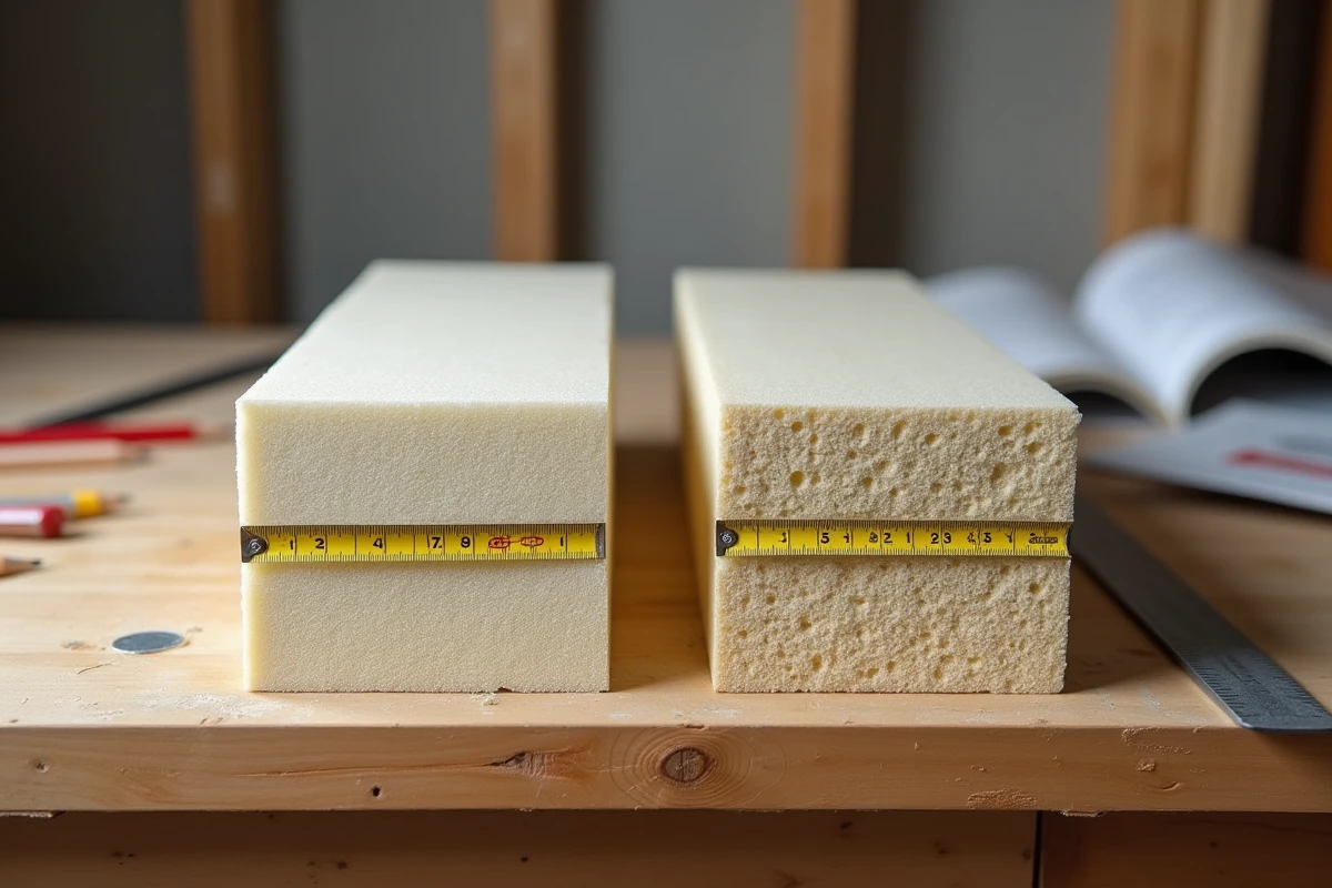 Comparaison en coupe de deux systèmes d'isolation intérieure : placo isolant composite et laine séparée avec plaque standard