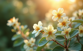 Fleurs en E : en savoir plus sur l’Eleagnus et ses multiples variétés Arbuste d'Eleagnus en fleurs dans un jardin ensoleille avec feuillage argenté