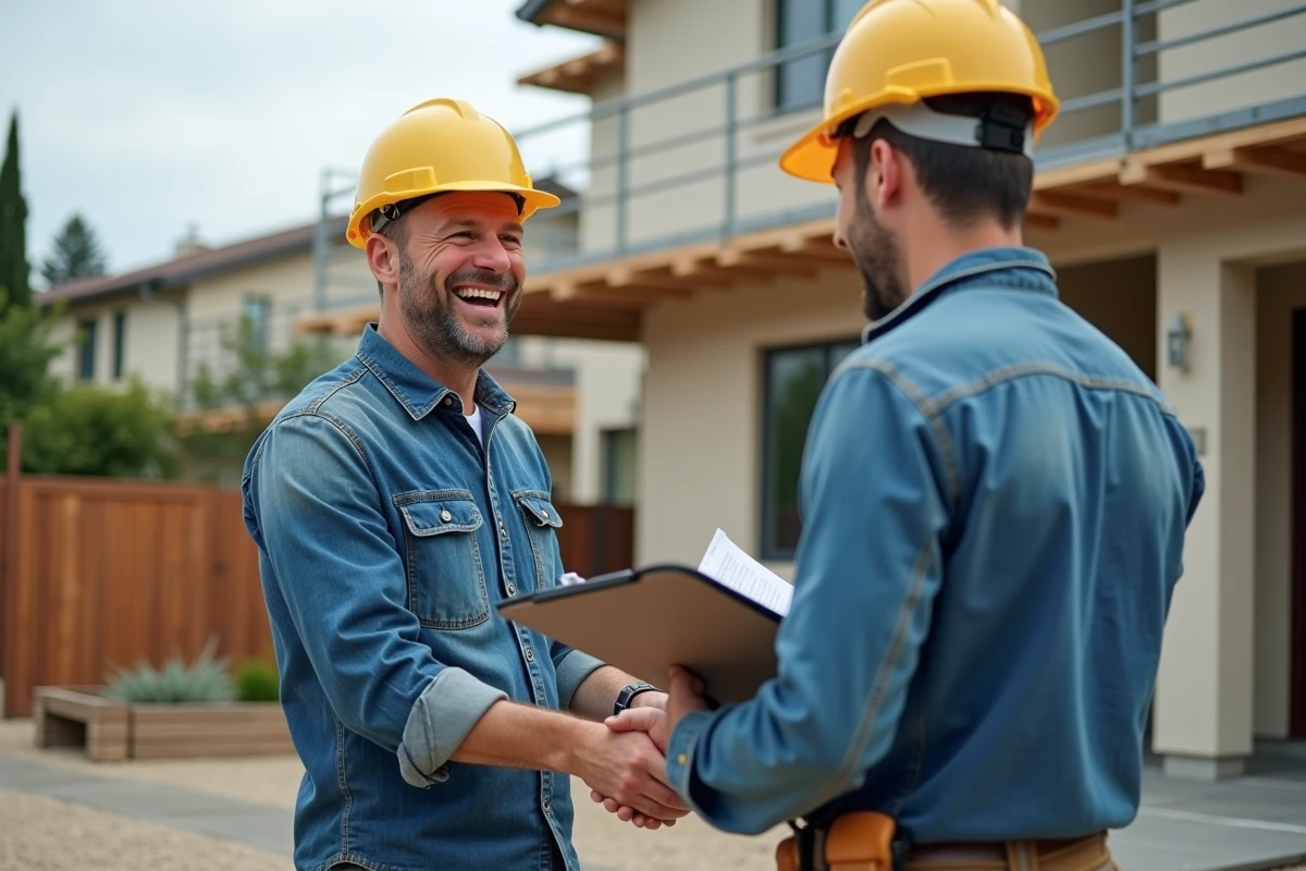Homme souriant serrant la main d