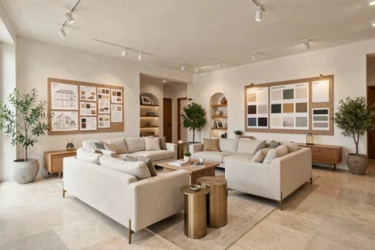 Showroom d'architectes d'intérieur dans les Alpes-Maritimes avec décoration méditerranéenne moderne
