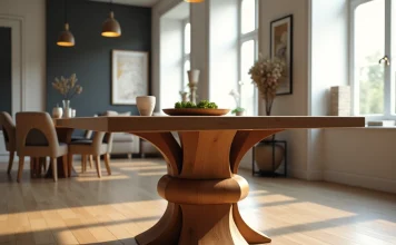 Tendances design : le pied de table en bois dans la décoration contemporaine